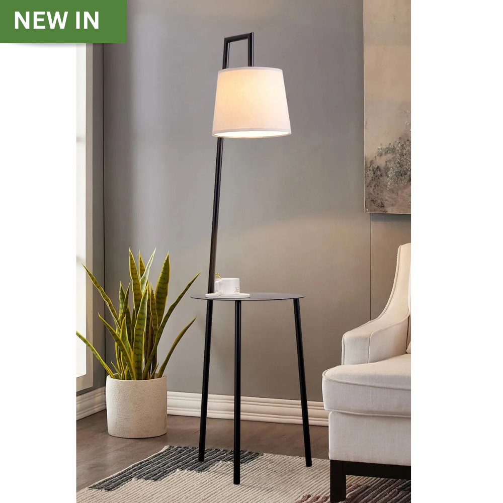 OWESCO Lighting Metal Tray Table Floor Lamp Living and Home