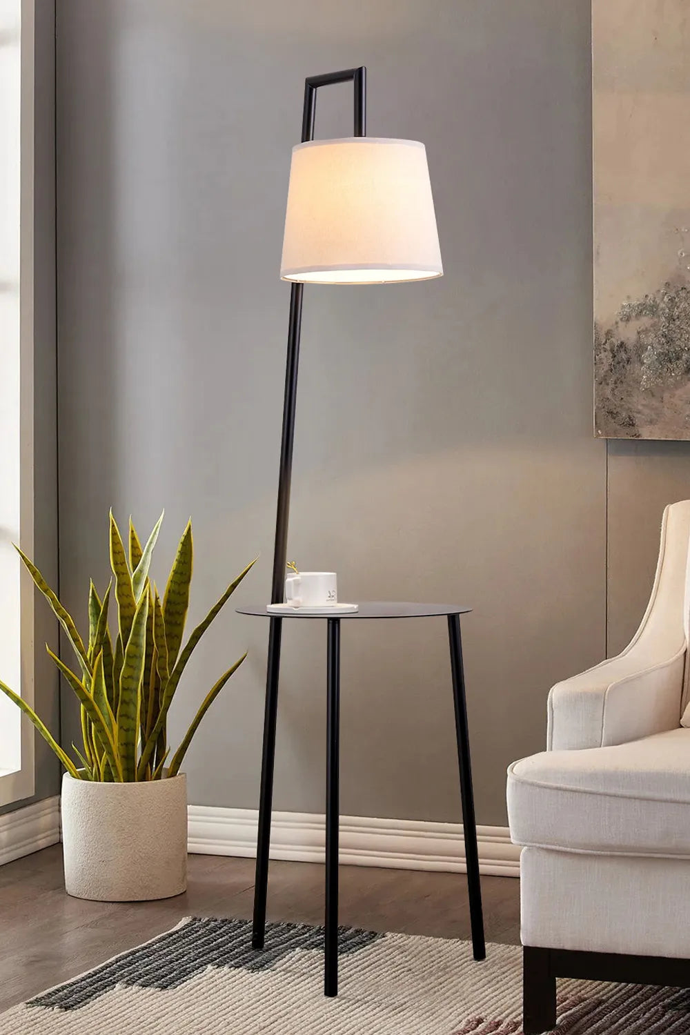 OWESCO Lighting Metal Tray Table Floor Lamp Living and Home